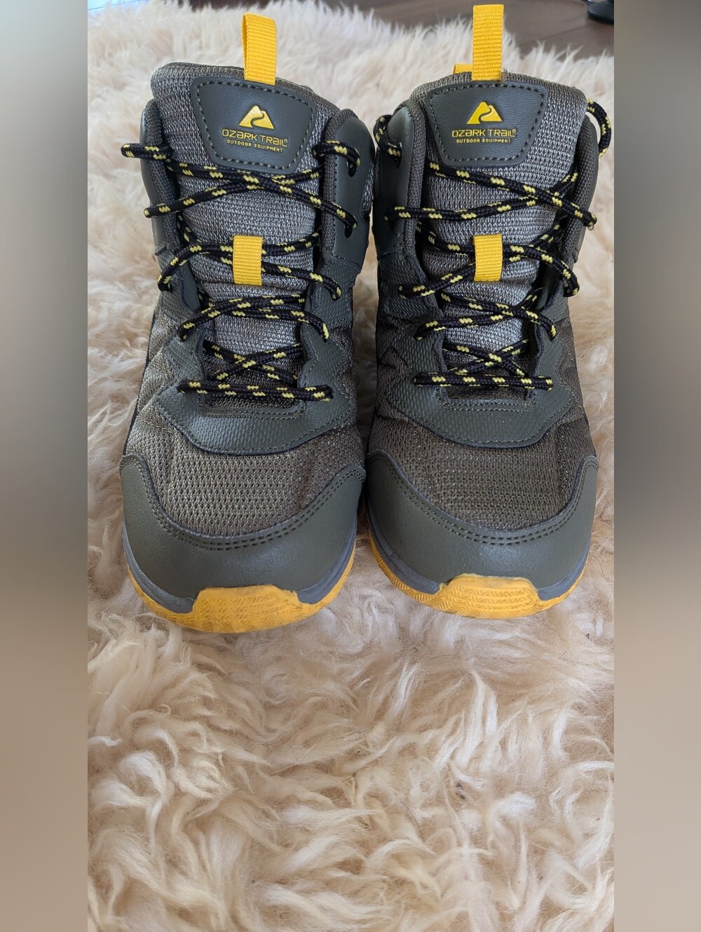 Ozark Trail Men's Gray and Yellow Trail Boots